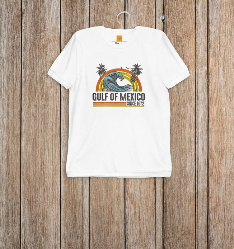 Gulf Of Mexico Since 1672 Vintage Beach Summer Vacation Men T-shirt