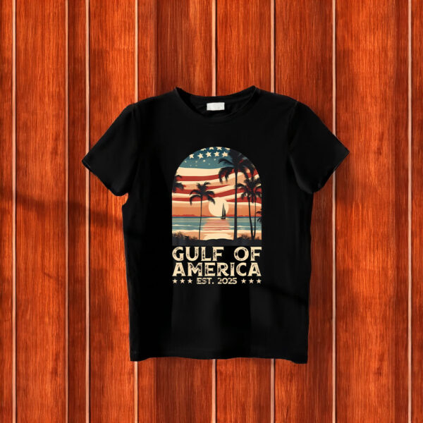 Gulf Of Usa America Est 2025 American Flag Gulf Mexico T-Shirt