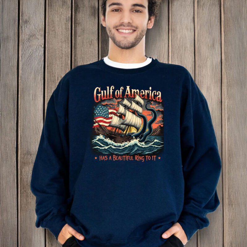 Gulf Of Usa America Flag Mexico Vintage Retro T-Shirt