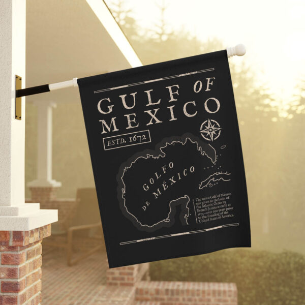 Gulf of Mexico 1672 Historic Map Flag