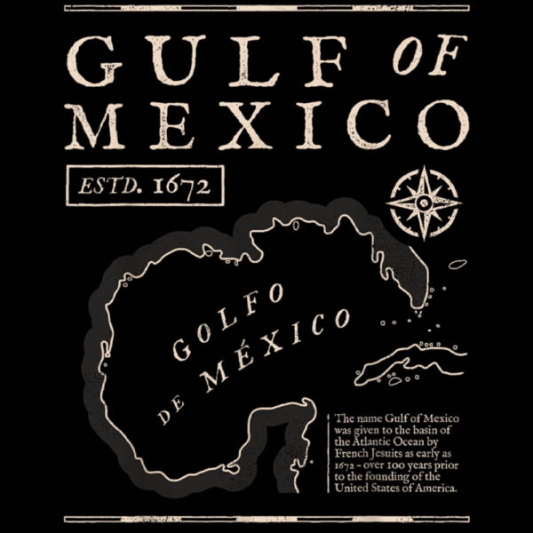 Gulf of Mexico 1672 Historic Map Sticker