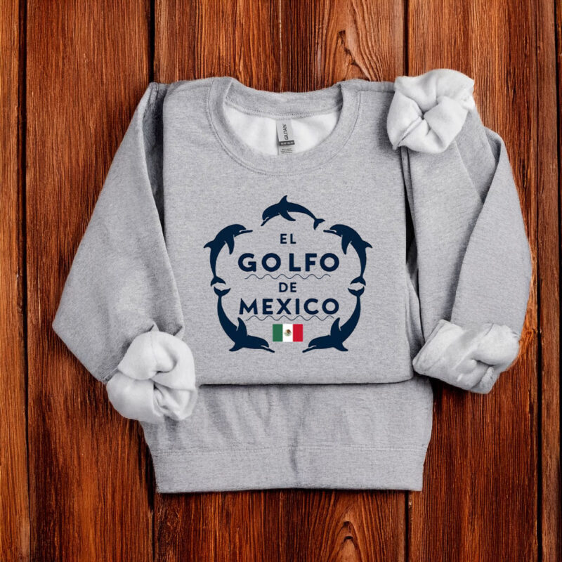 El Golfo De Mexico Dolphin Mexican Flag Gulf Of Mexico T-Shirt
