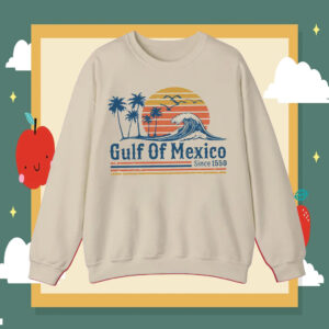 Retro Sunset Gulf Of Mexico Since 1550-2025 T-Shirt