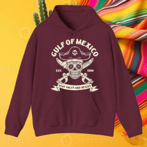 Skull gulf of Mexico est 1550 stay salty and resist T-Shirt