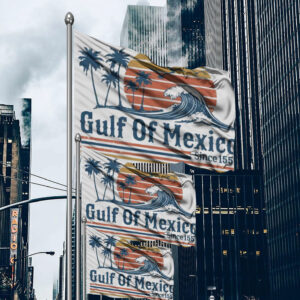 Retro Sunset Gulf Of Mexico Since 1550 Flag