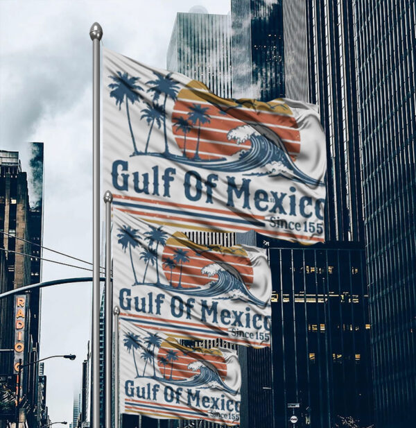 Retro Sunset Gulf Of Mexico Since 1550 Flag
