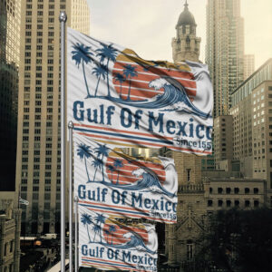 Retro Sunset Gulf Of Mexico Since 1550 Flag