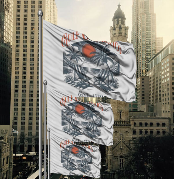 Vintage Gulf Of Mexico Est 1550 Flag